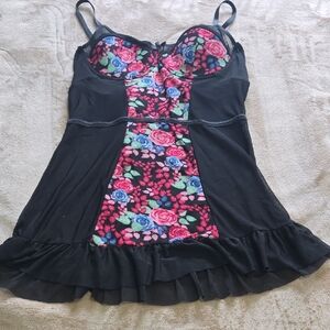 Black Fuchia Floral Chemise